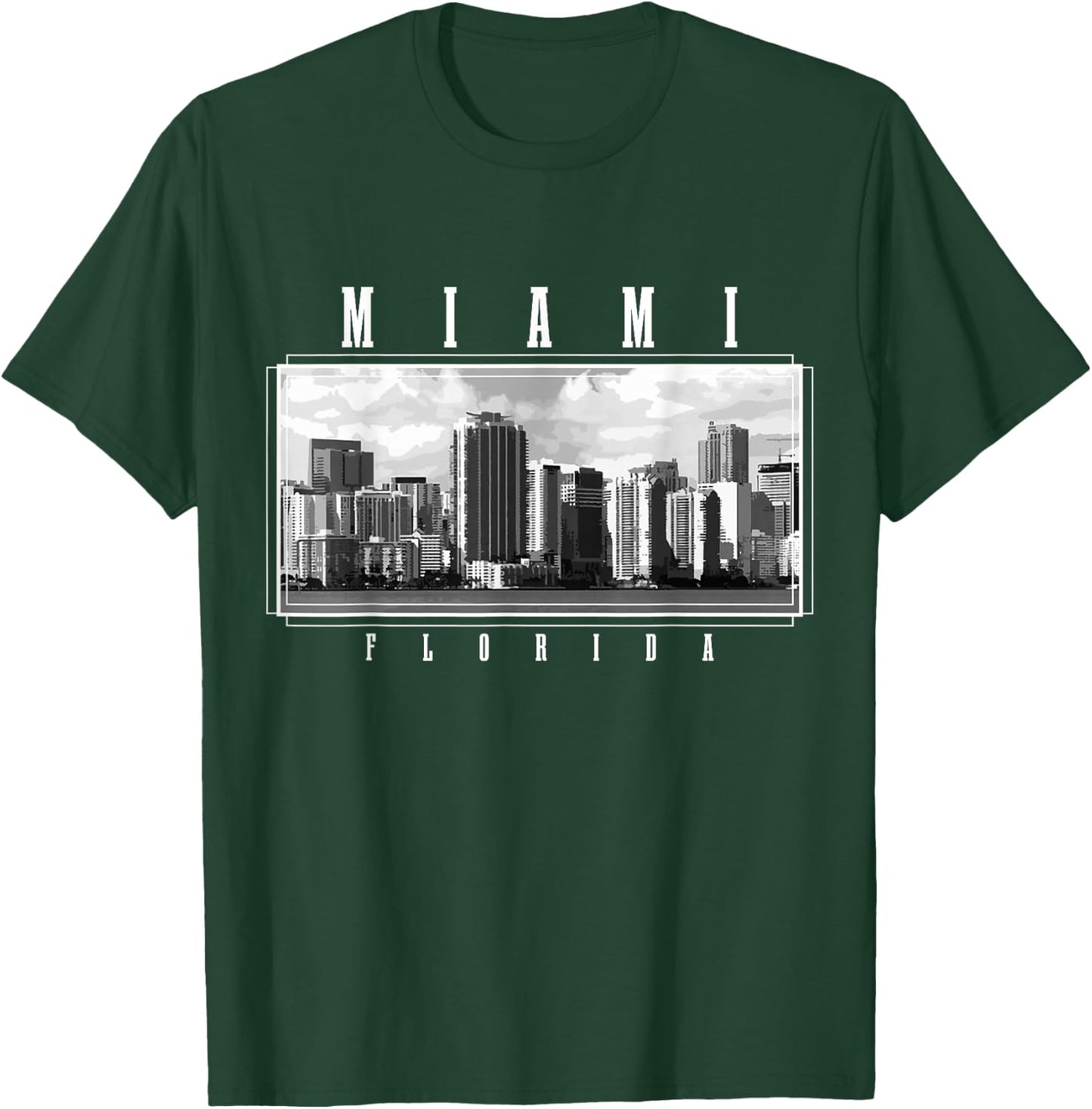 Miami Skyline Florida Pride Vintage Miami T-Shirt - T-Shirt | Forest