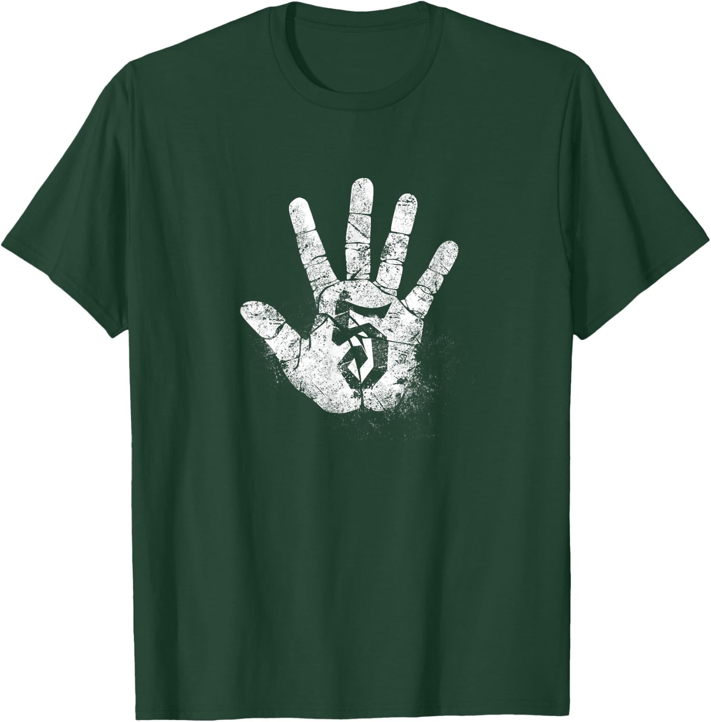 Number 5 Hi Five Hand Sign Hello Greeting Play Games Academy T-Shirt - T-Shirt | Forest