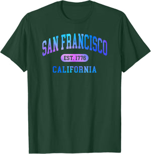 Vintage San Francisco California Retro Throwback Tie Dye T-Shirt - T-Shirt | Forest