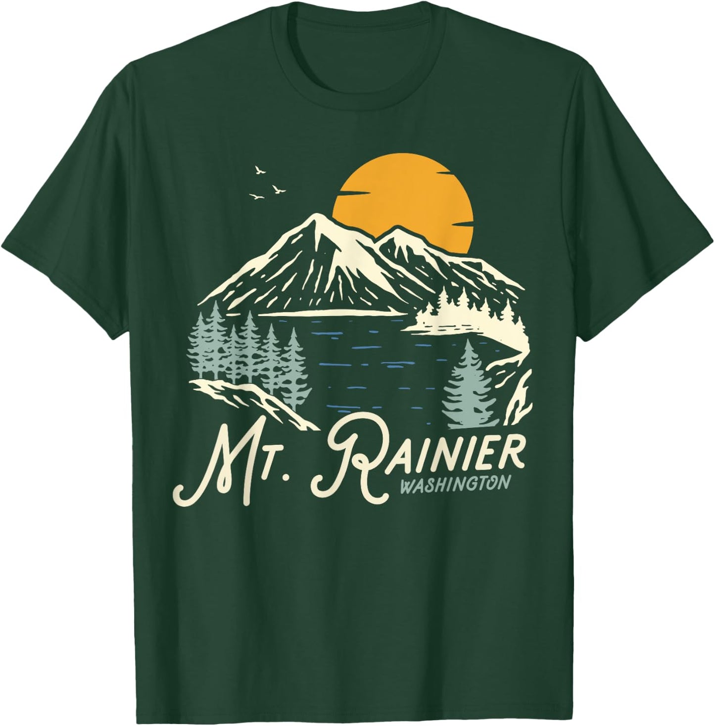 Mt Rainier Washington, Outdoors, WA Vacation T-Shirt - T-Shirt | Forest