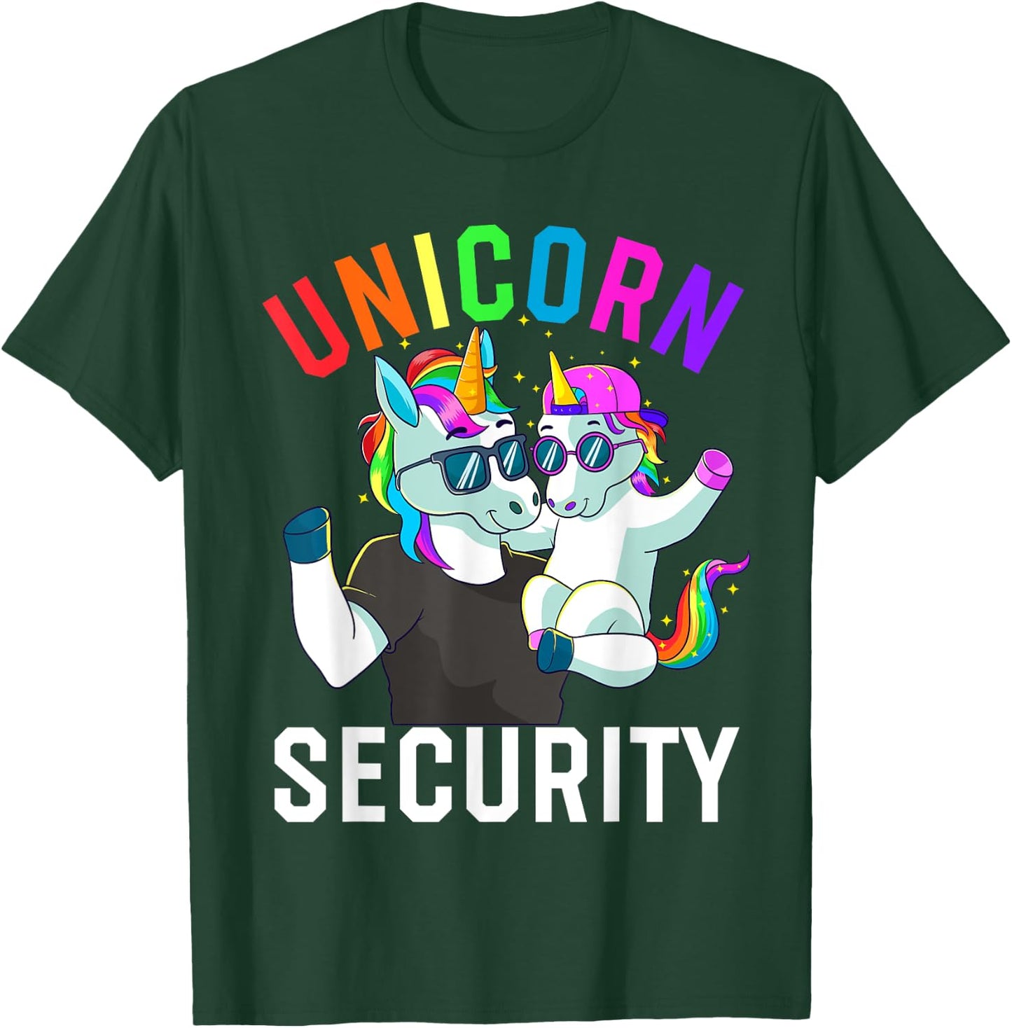 Unicorn Security Boy Brother Baby Sister Dad Family Birthday T-Shirt - T-Shirt | Forest