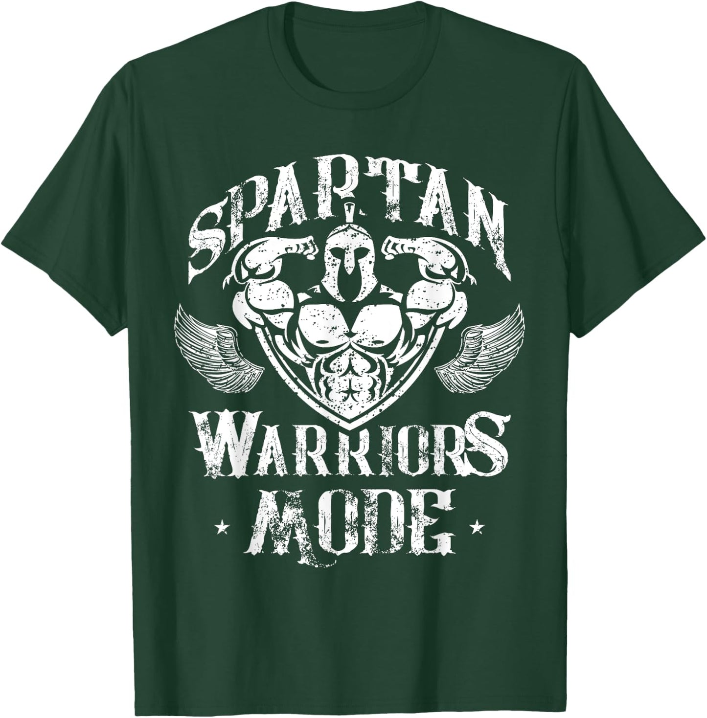 Spartan Warriors Mode Gladiator Sparta Beast Gym Workoout T-Shirt - T-Shirt | Forest
