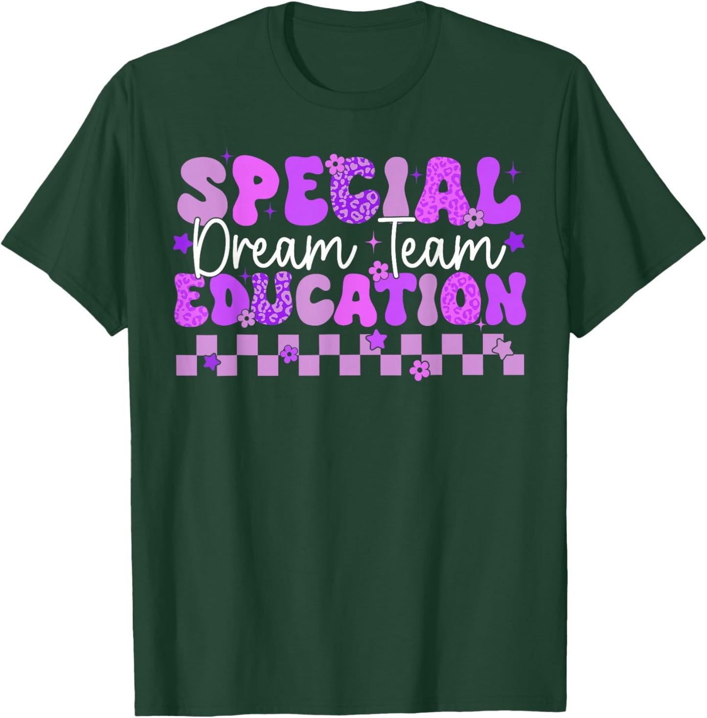 Retro Special Education Squad Groovy Dream Team SPED Teacher T-Shirt - T-Shirt | Forest