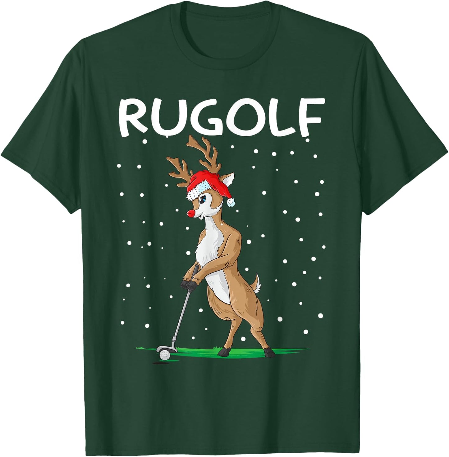 Funny Rugolf Reindeer Christmas Golf T-Shirt - T-Shirt | Forest