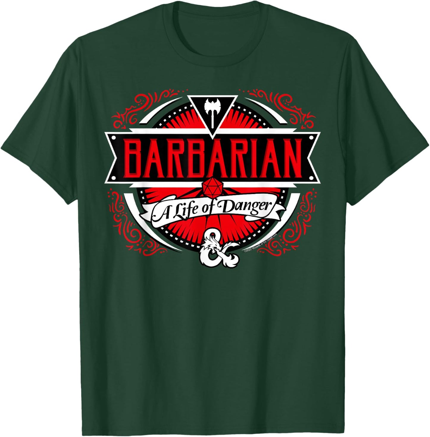 Dungeons & Dragons Barbarian A Life Of Danger Logo T-Shirt - T-Shirt | Forest