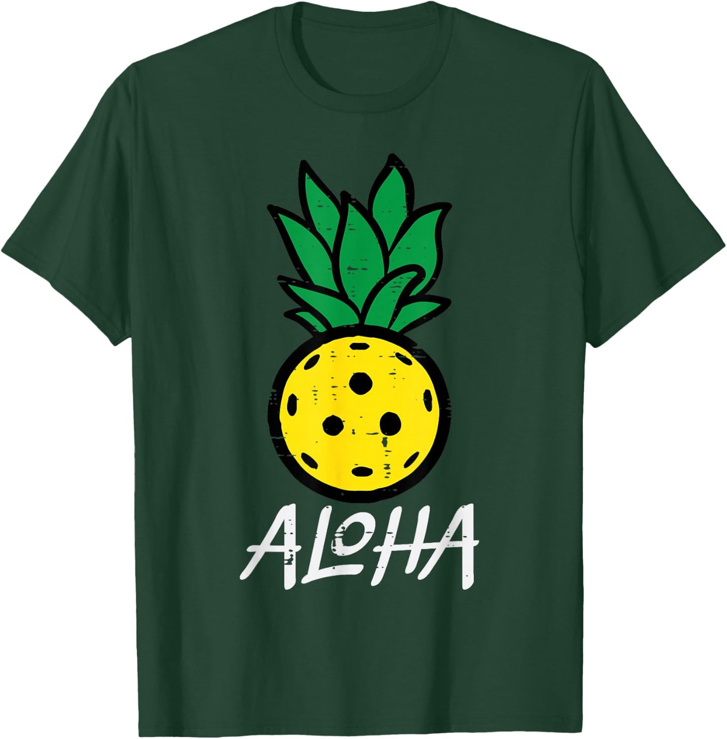 Pickleball Pineapple Aloha Pickle Ball Hawaii Men Women Kids T-Shirt - T-Shirt | Forest