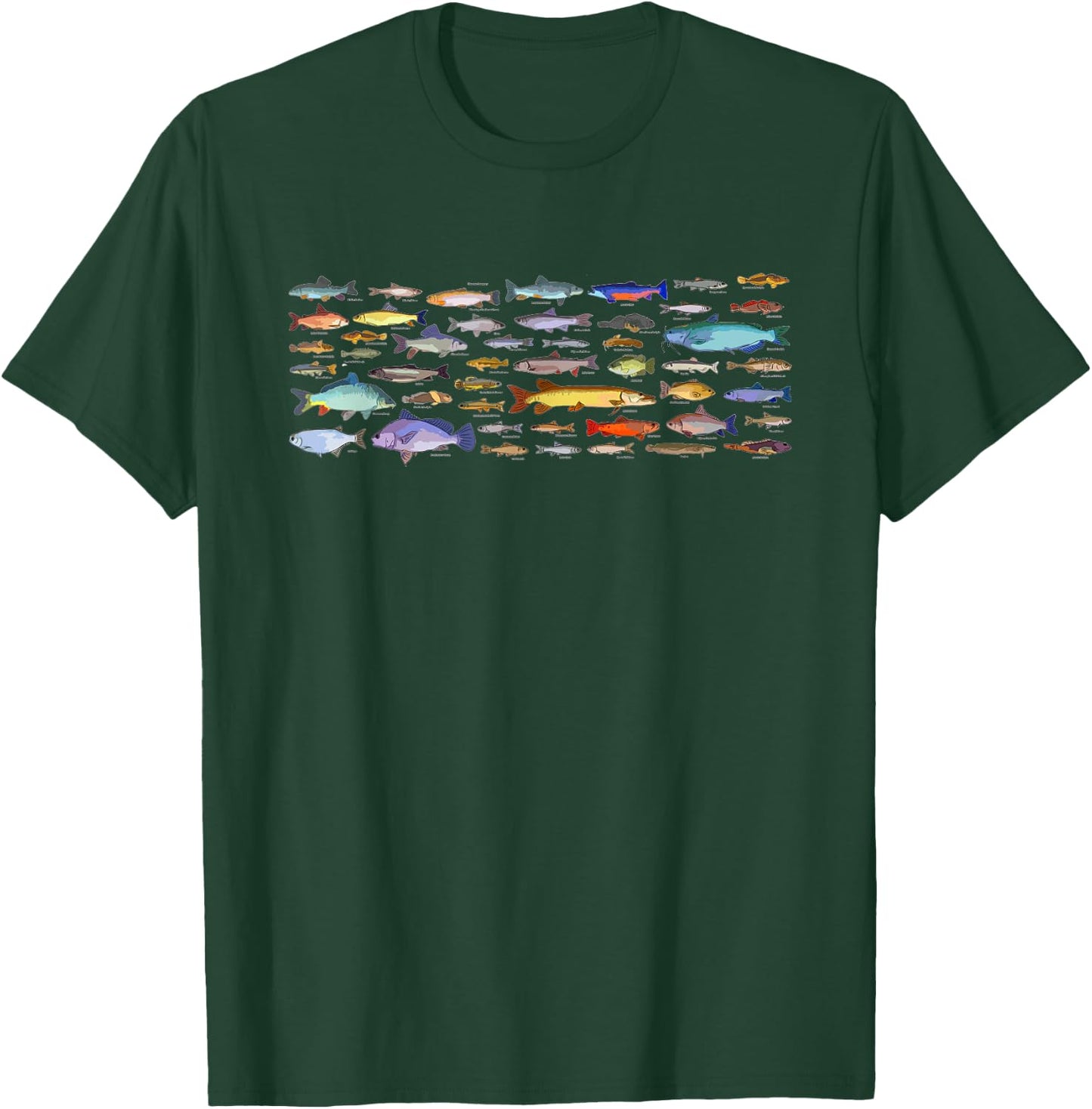 Types Of Freshwater Fish Species Biology Fishing T-Shirt - T-Shirt | Forest
