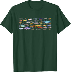 Types Of Freshwater Fish Species Biology Fishing T-Shirt - T-Shirt | Forest