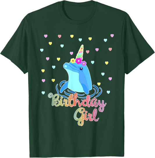 Dolphin Unicorn Birthday Party Outfit T-Shirt - T-Shirt | Forest