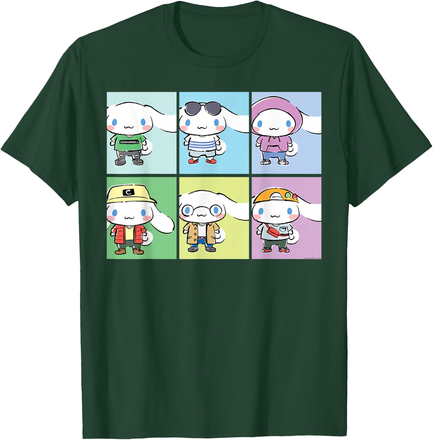Cinnamoroll Collection Streetwear Squares T-Shirt - T-Shirt | Forest
