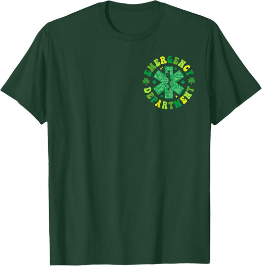 Emergency Department St Paddy's Day Outfits Adults Black Short Sleeve Small Regular Themed T-Shirt - T-Shirt | Forest