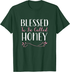 Blessed To Be Called Honey Grandma Cute Cool T-Shirt - T-Shirt | Forest