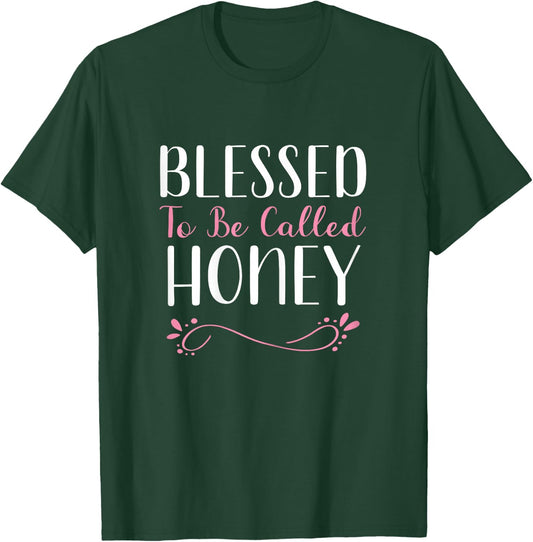 Blessed To Be Called Honey Grandma Cute Cool T-Shirt - T-Shirt | Forest