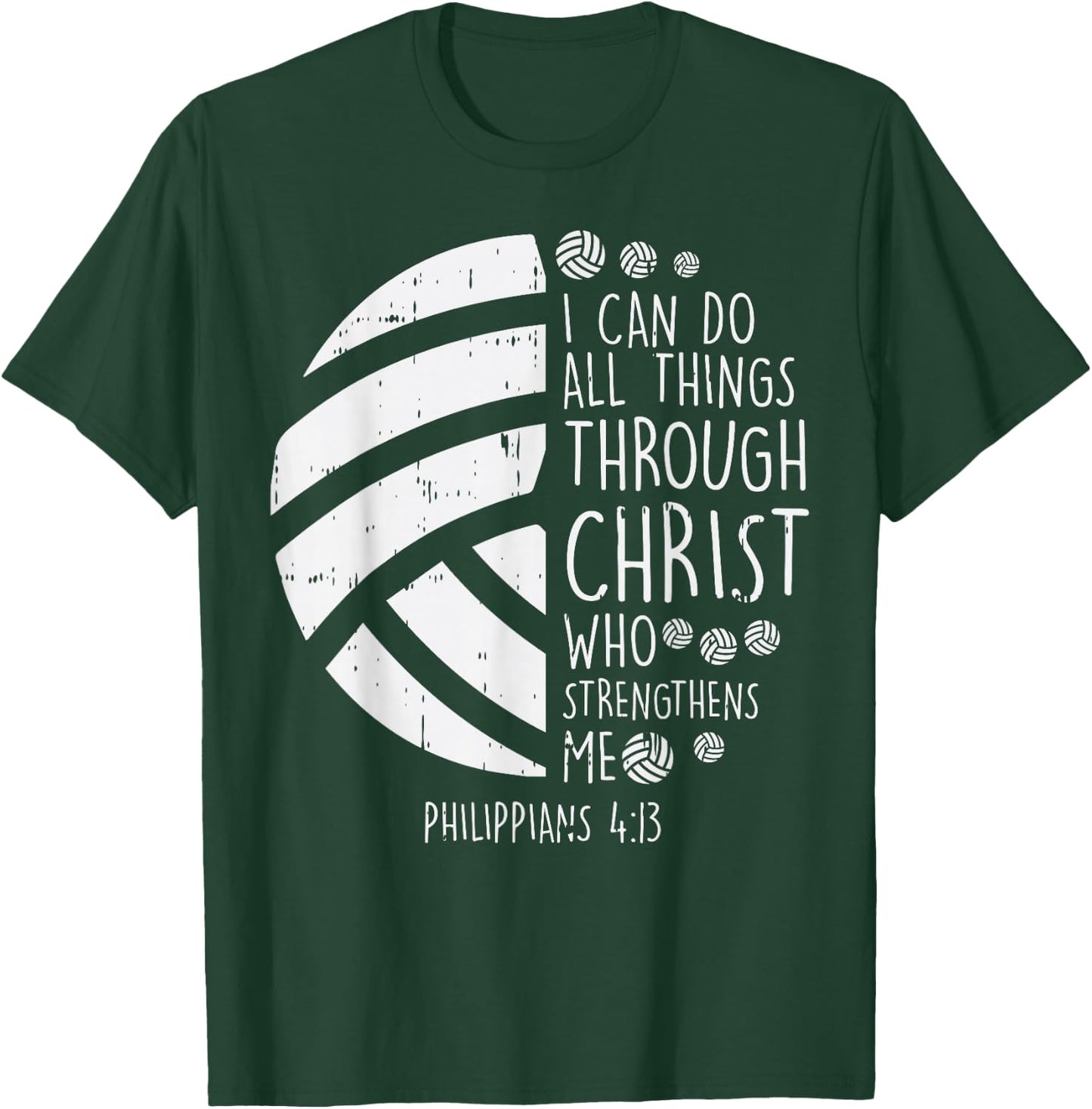 Volleyball i can do things Bible Verse God Jesus Gift T-Shirt - T-Shirt | Forest