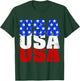 USA Patriotic American Flag Men Women 4th of July America T-Shirt - T-Shirt | Forest