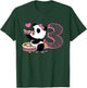 Kids Cute Panda 3 Years Old Girls Birthday Party T-Shirt - T-Shirt | Forest