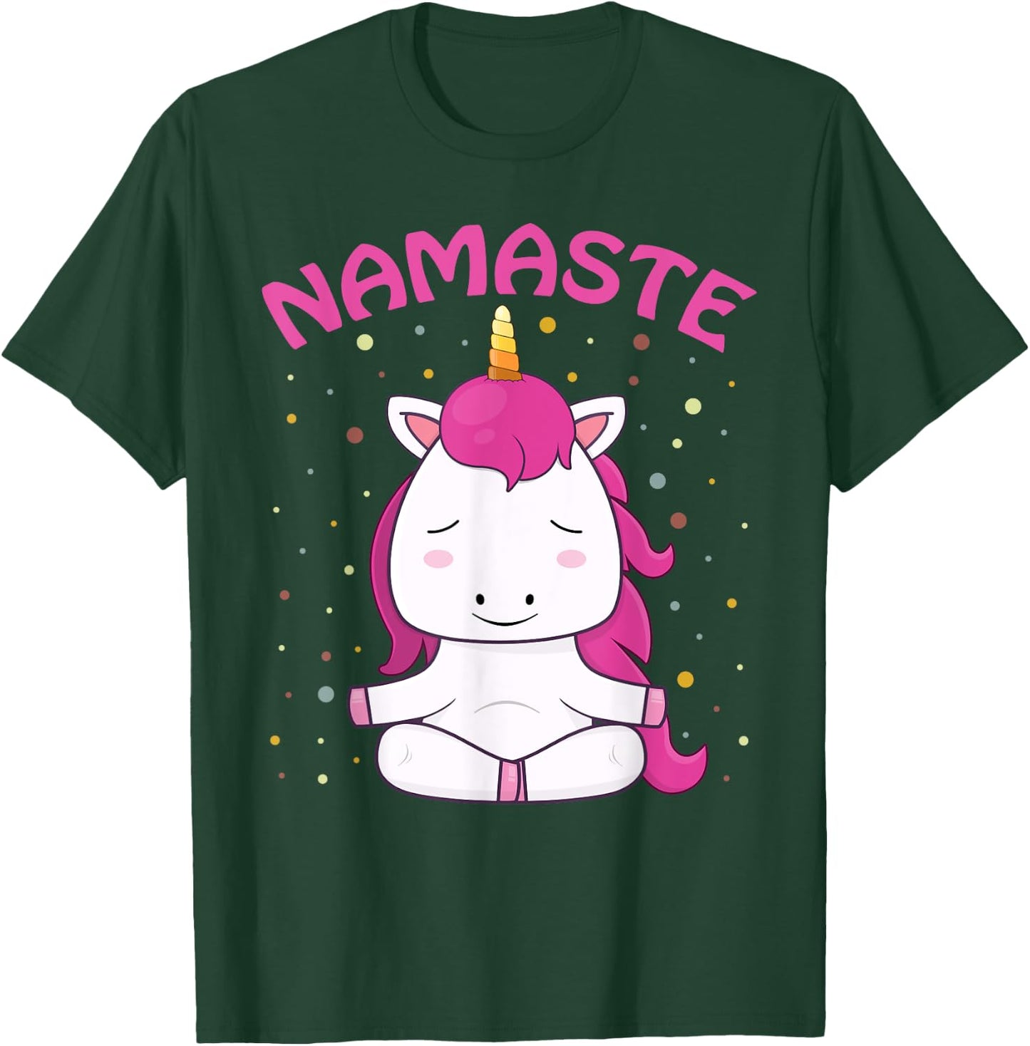 Unicorn Yoga Shirt Girls Magical Unicorns Sukhasana Namaste T-Shirt - T-Shirt | Forest