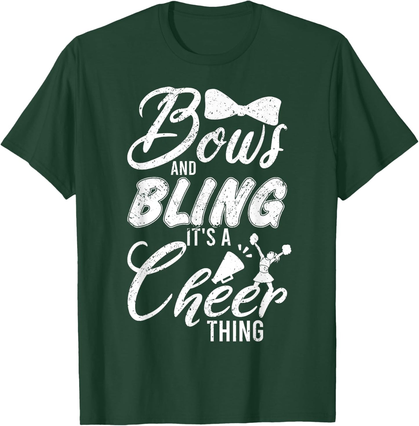 Youth Team Cute Cheerleader Bows And Bling Its A Cheer Thing T-Shirt - T-Shirt | Forest
