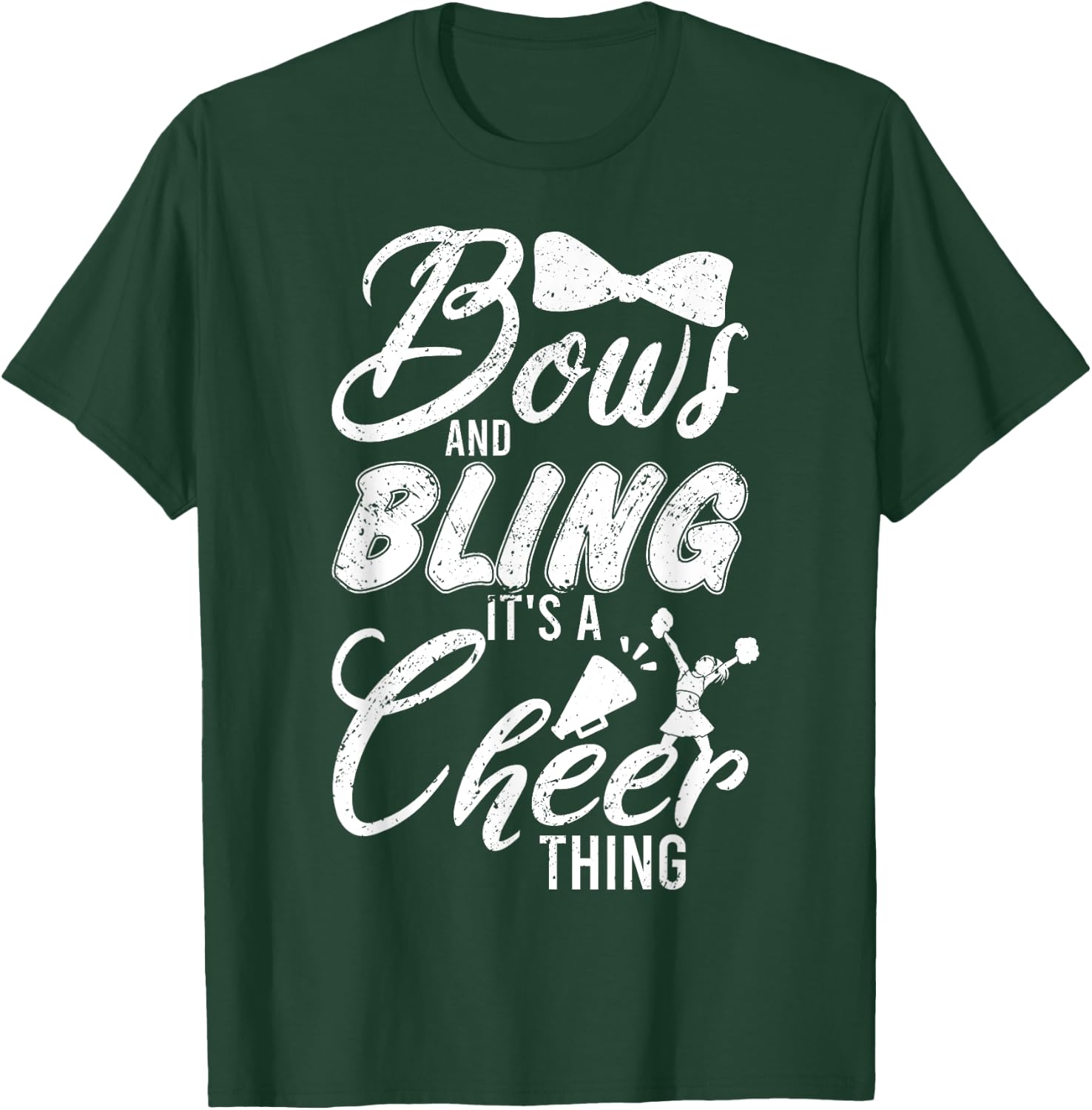 Youth Team Cute Cheerleader Bows And Bling Its A Cheer Thing T-Shirt - T-Shirt | Forest