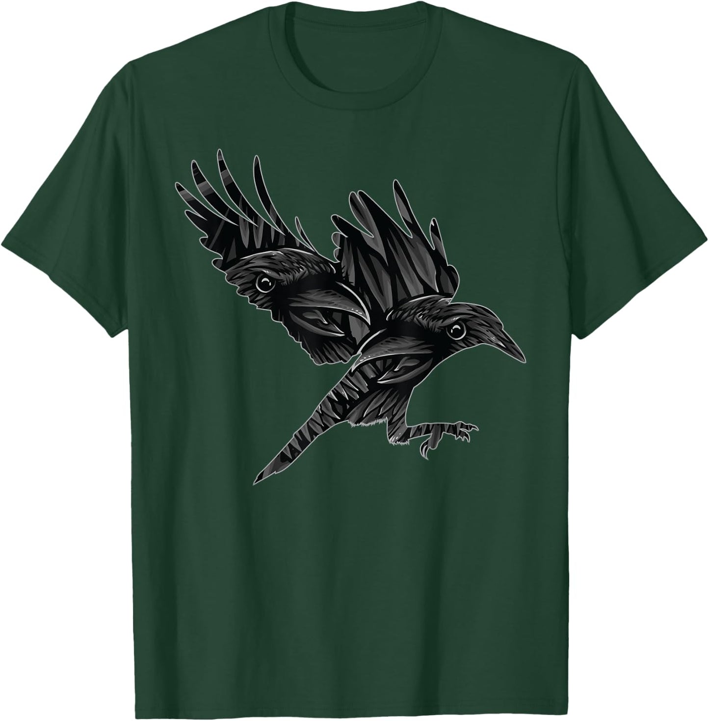 Gothic Animal Creepy Forest Bird Raven Spooky Black Raven T-Shirt - T-Shirt | Forest