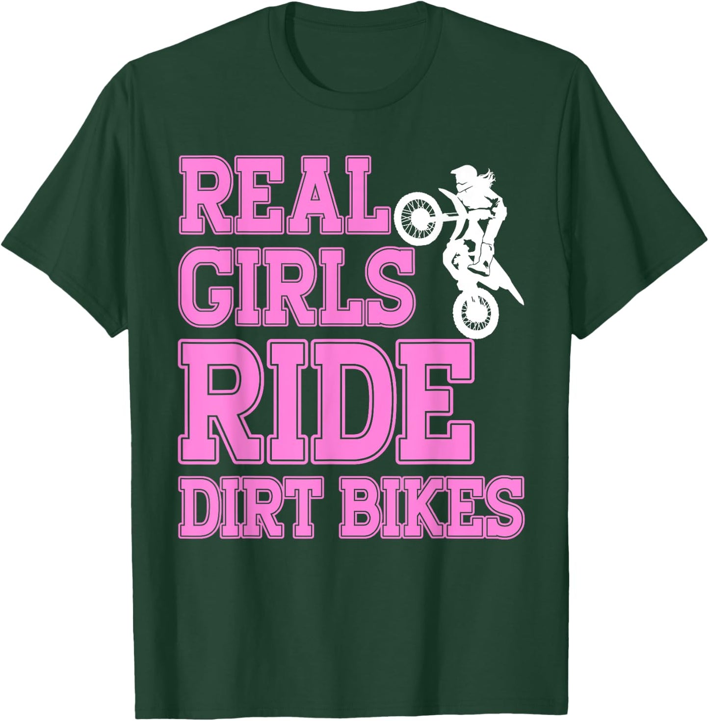 Braap Women Motorcycle Motocross Shirt Girl Dirt Bike T-Shirt - T-Shirt | Forest