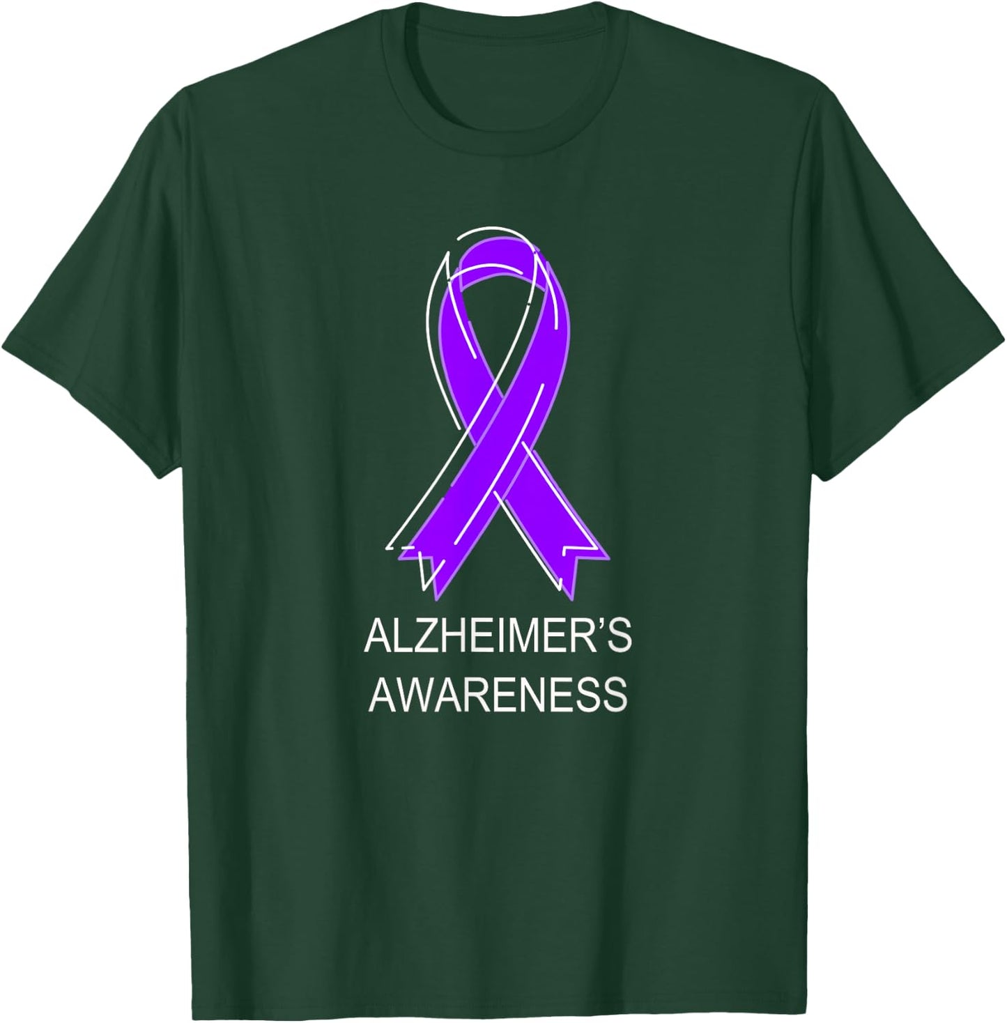 Alzheimer's Awareness Purple Ribbon T-Shirt - T-Shirt | Forest