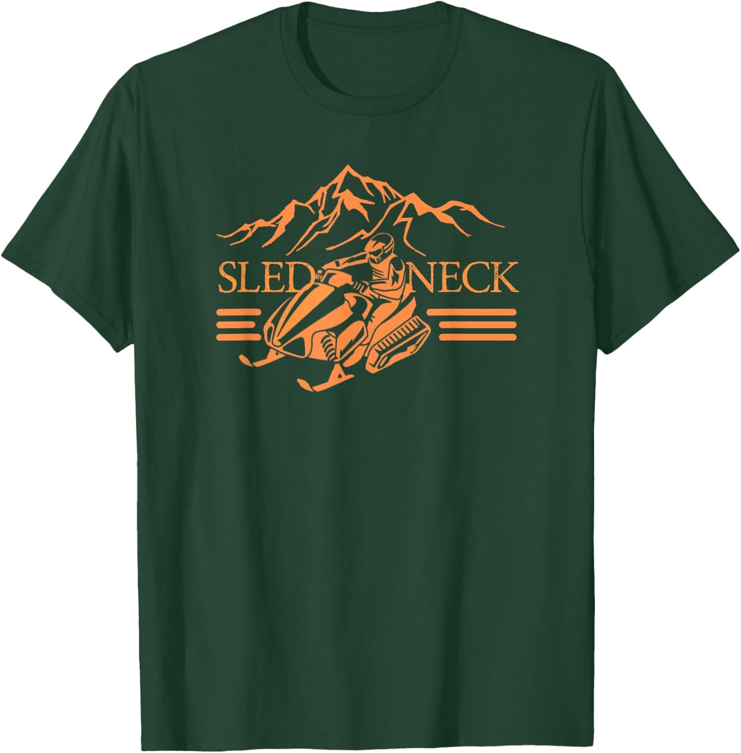 Sledneck Duo-tone Snowmobiling Slogan T-Shirt - T-Shirt | Forest
