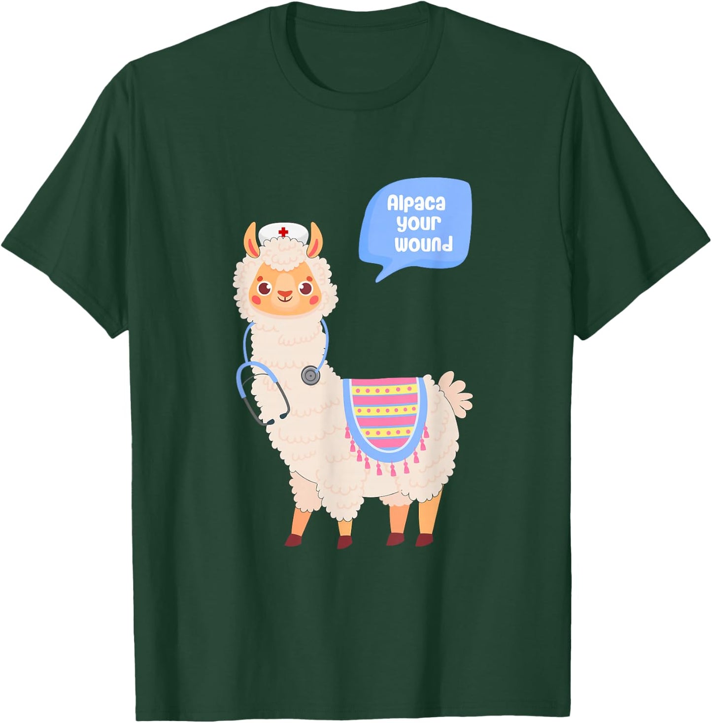 Alpaca Your Wound Cute Llama Wound Care Nurse Gift T-Shirt - T-Shirt | Forest