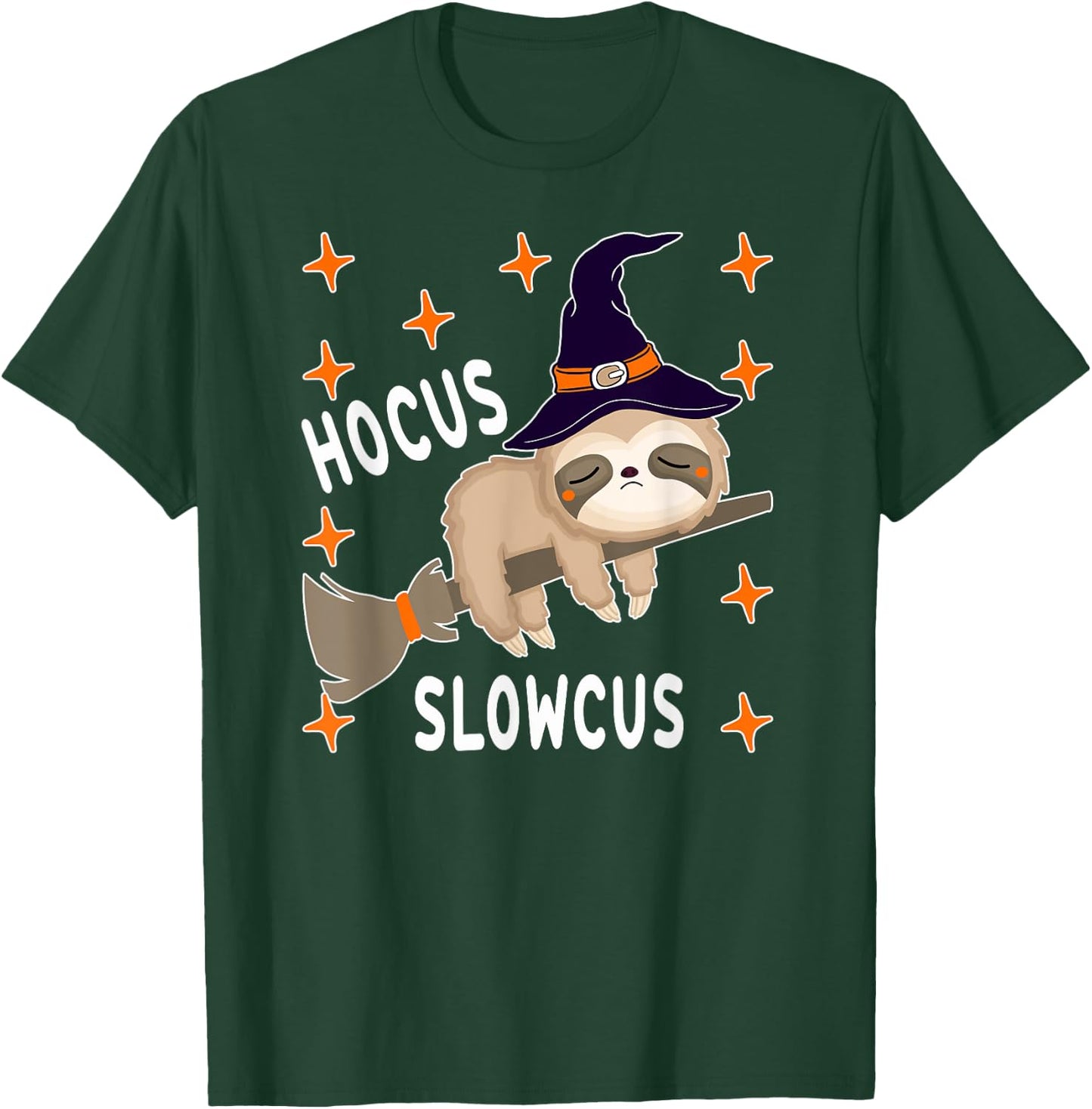 Hocus Slowcus Cute Funny Sloth Halloween 2021 Costume Gift T-Shirt - T-Shirt | Forest