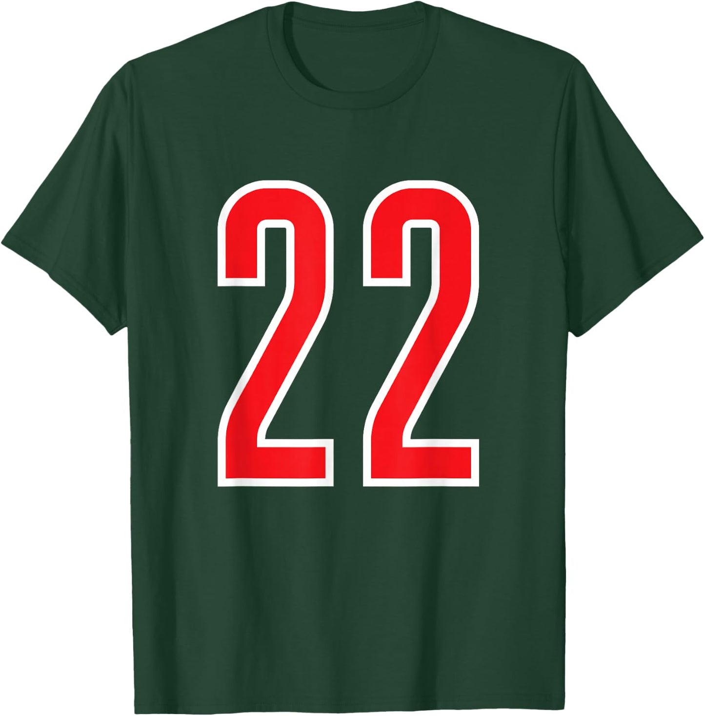 Number White Red Sports Team Number 22 T-Shirt - T-Shirt | Forest