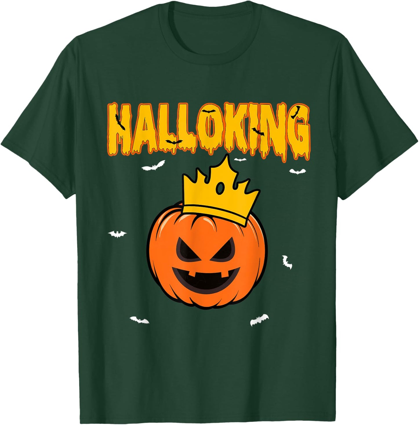 Halloking Halloween King Evil Pumpkin with Vintage Crown T-Shirt - T-Shirt | Forest