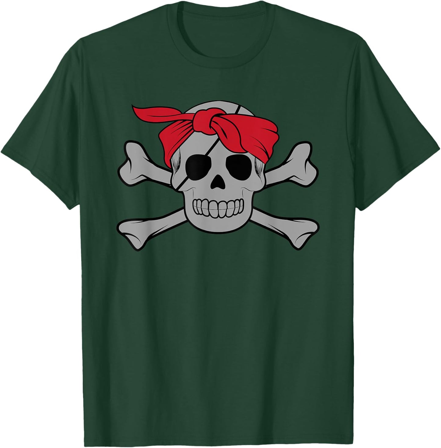 Funny Pirate Costume Buccaneer Jolly Roger Women Bones Gifts T-Shirt - T-Shirt | Forest
