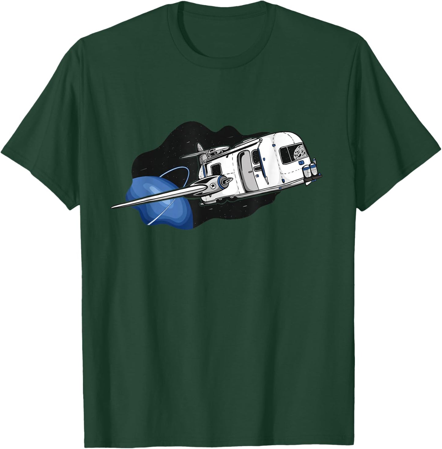 Funny Vintage Airstream Space Moon Camping trailer T-Shirt - T-Shirt | Forest