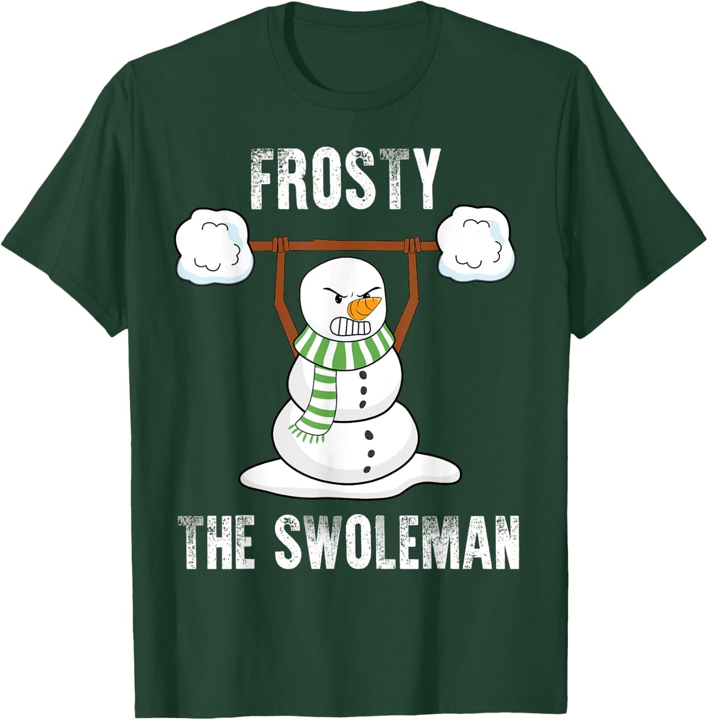 Frosty The Swoleman - Weightlifter Bodybuilding Christmas T-Shirt - T-Shirt | Forest