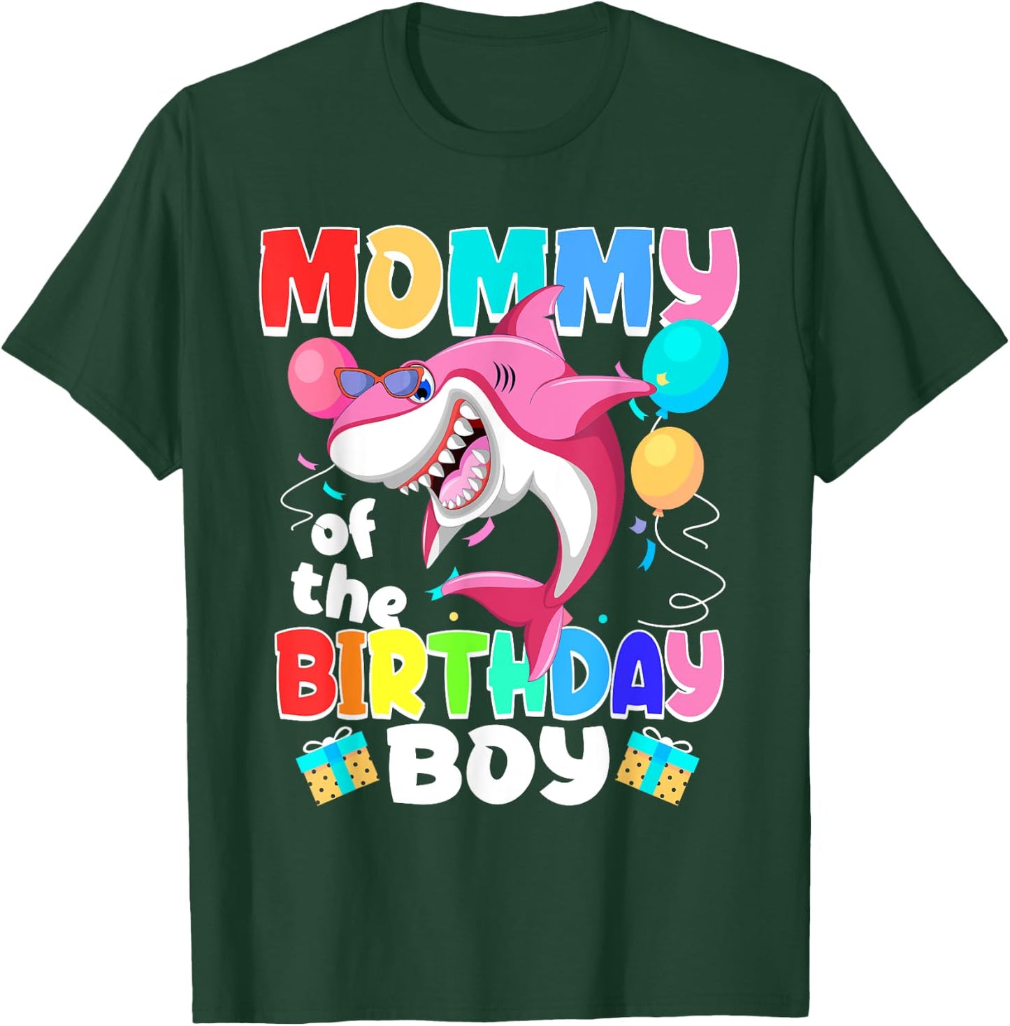 Mommy of the Birthday Boy Family Matching Party Shark T-Shirt - T-Shirt | Forest