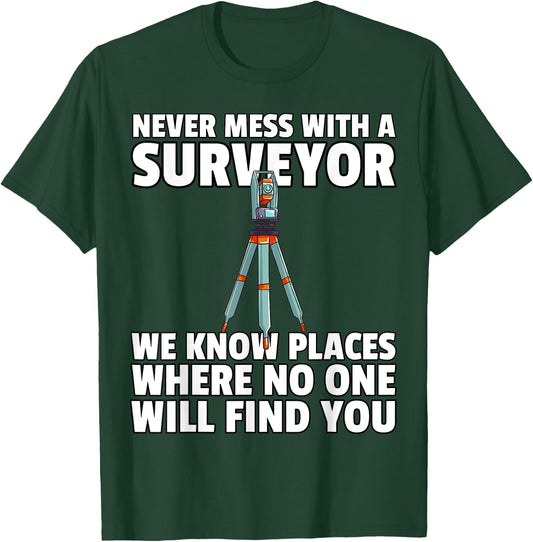 Land Recorder Technician Gift Cartogropher Surveyor T-Shirt - T-Shirt | Forest