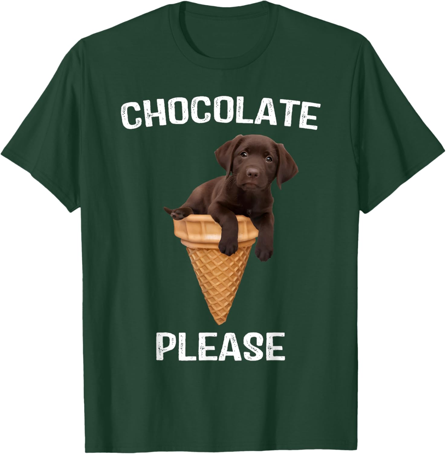 Chocolate Lab Waffle Cone Ice Cream Cute Labrador Puppy Dog Men Women Kids T-Shirt - T-Shirt | Forest