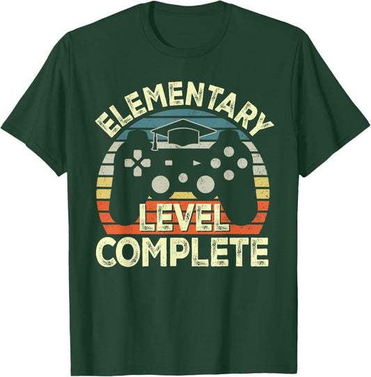 Elementary Level Complete Video Game Last Day Of School Boys T-Shirt - T-Shirt | Forest