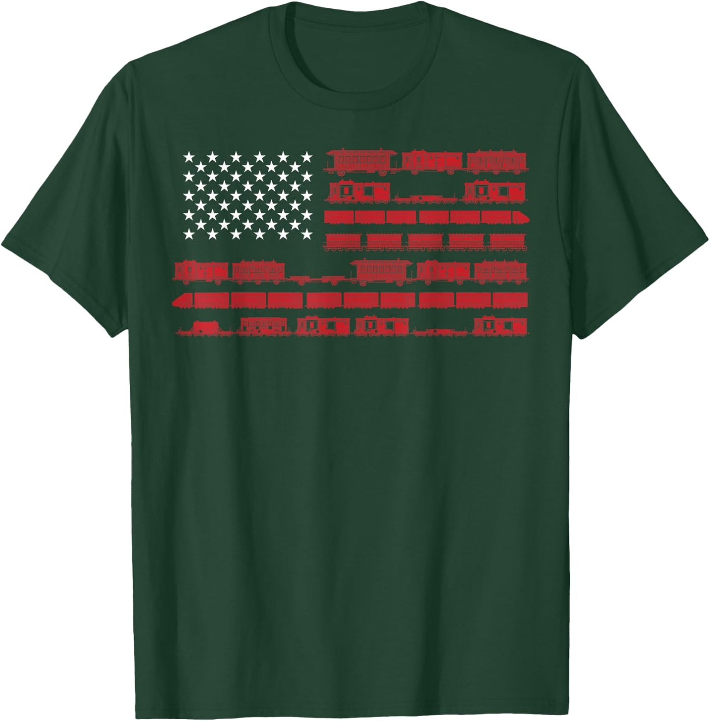 Funny Model Railroad Train Worker Gift | Cute USA Conductor T-Shirt - T-Shirt | Forest