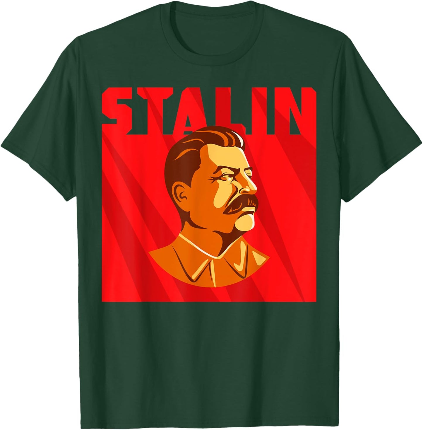 Stalin on red background SOVI8 Vintage Propaganda T-Shirt - T-Shirt | Forest
