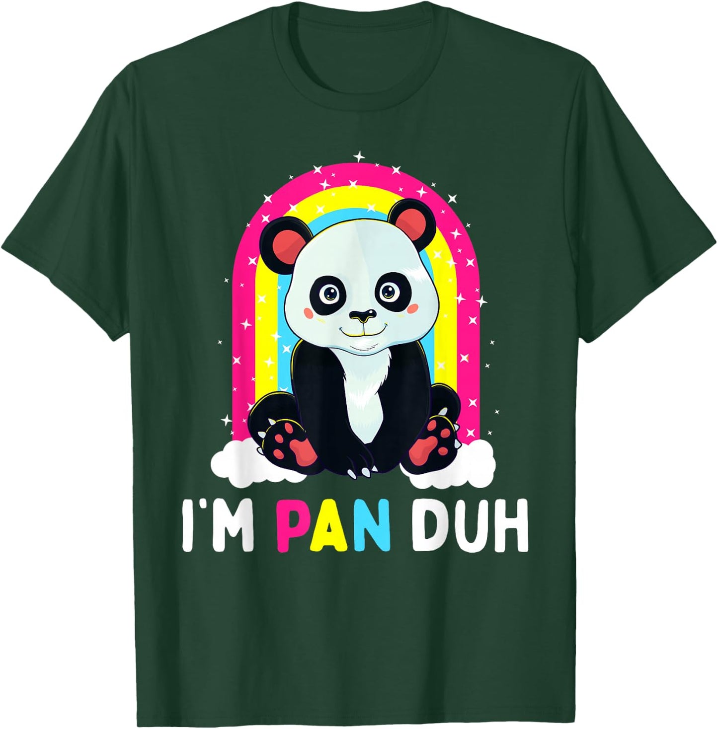 I'm Pan Duh Pansexual Pride Panda Rainbow Flag LGBT Gift T-Shirt - T-Shirt | Forest