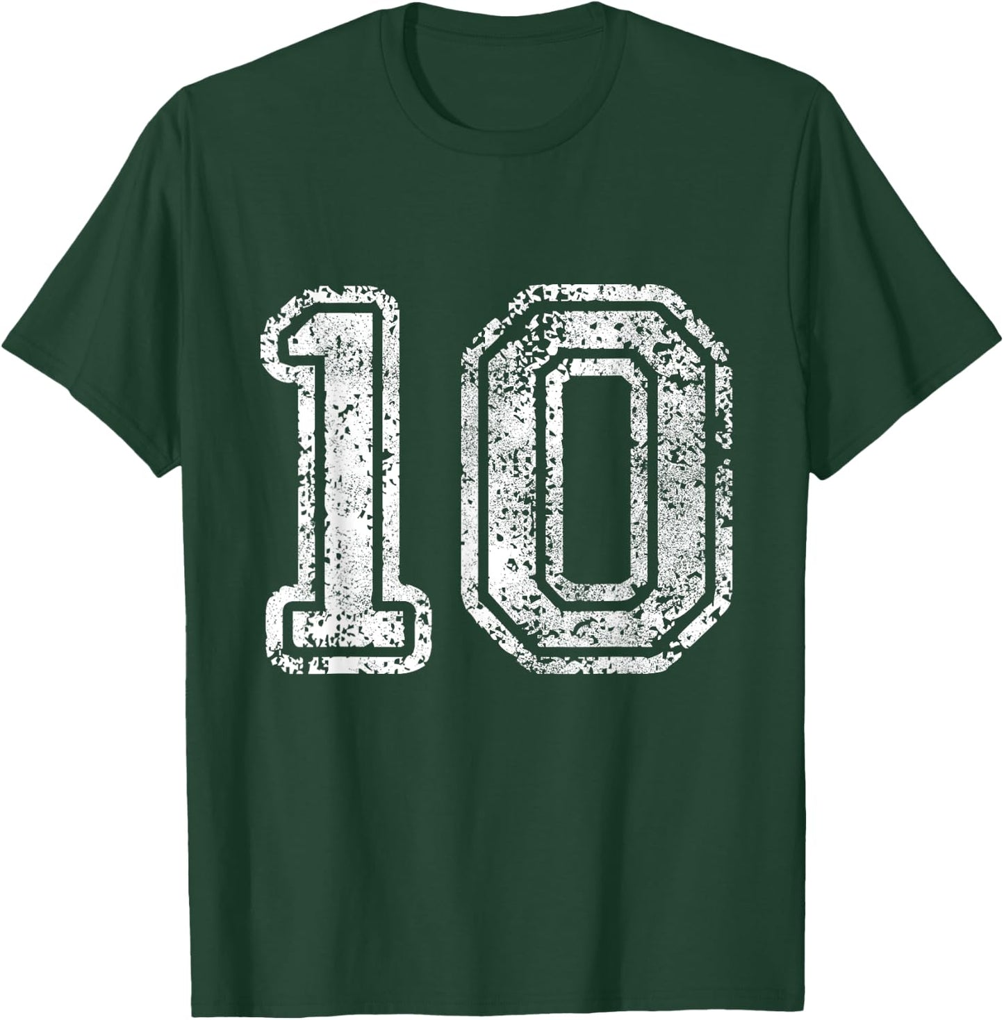 Jersey Number 10 Ten Football Number Baseball Sport T-Shirt - T-Shirt | Forest