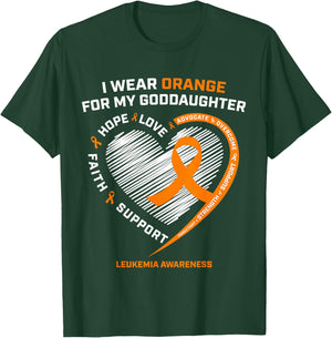 I Wear Orange For My Goddaughter Leukemia Cancer Awareness T-Shirt - T-Shirt | Forest
