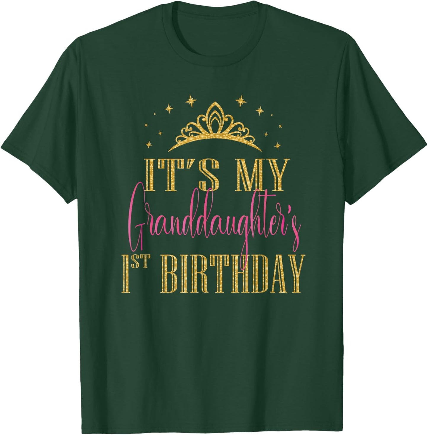It's My Granddaughter 1st Birthday Girls Party Matching T-Shirt - T-Shirt | Forest