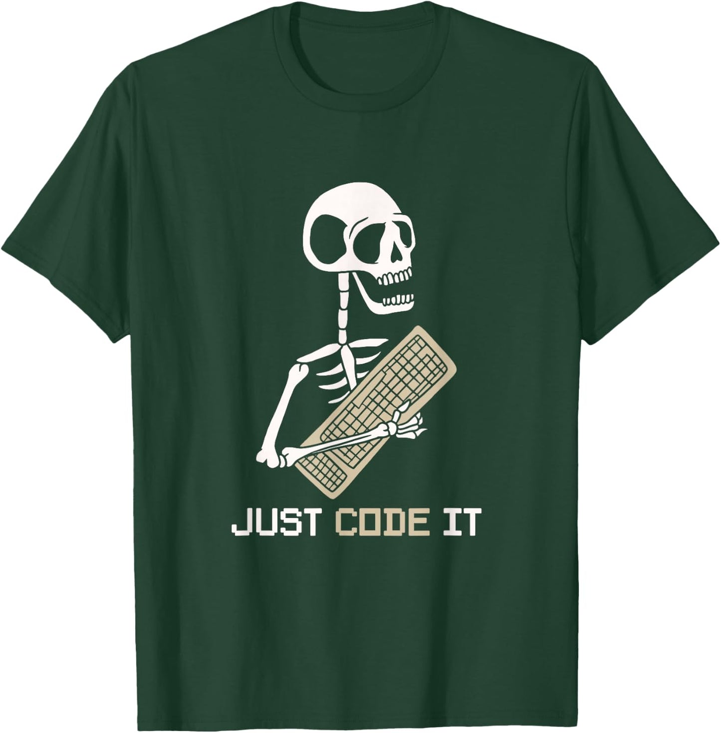 Skeleton Programmer software developer Coder Code It T-Shirt - T-Shirt | Forest