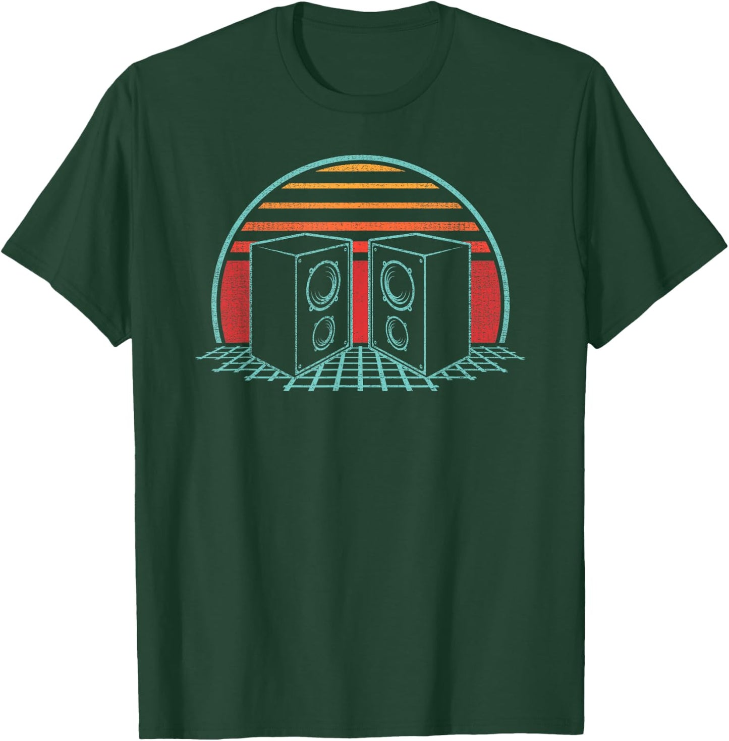 Audio Engineer Speaker Retro 80s Style Sound Guy T-Shirt - T-Shirt | Forest