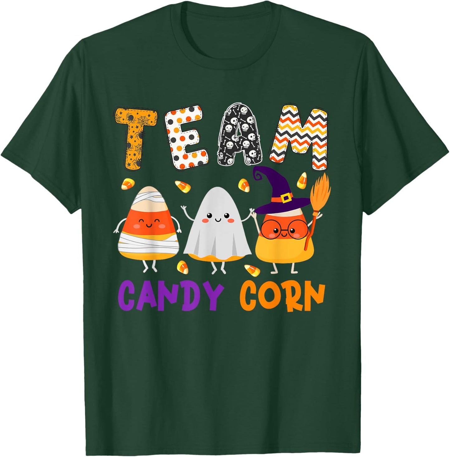 Team Candy Corn Halloween Candy Corns As Witch Boo Mummy T-Shirt - T-Shirt | Forest