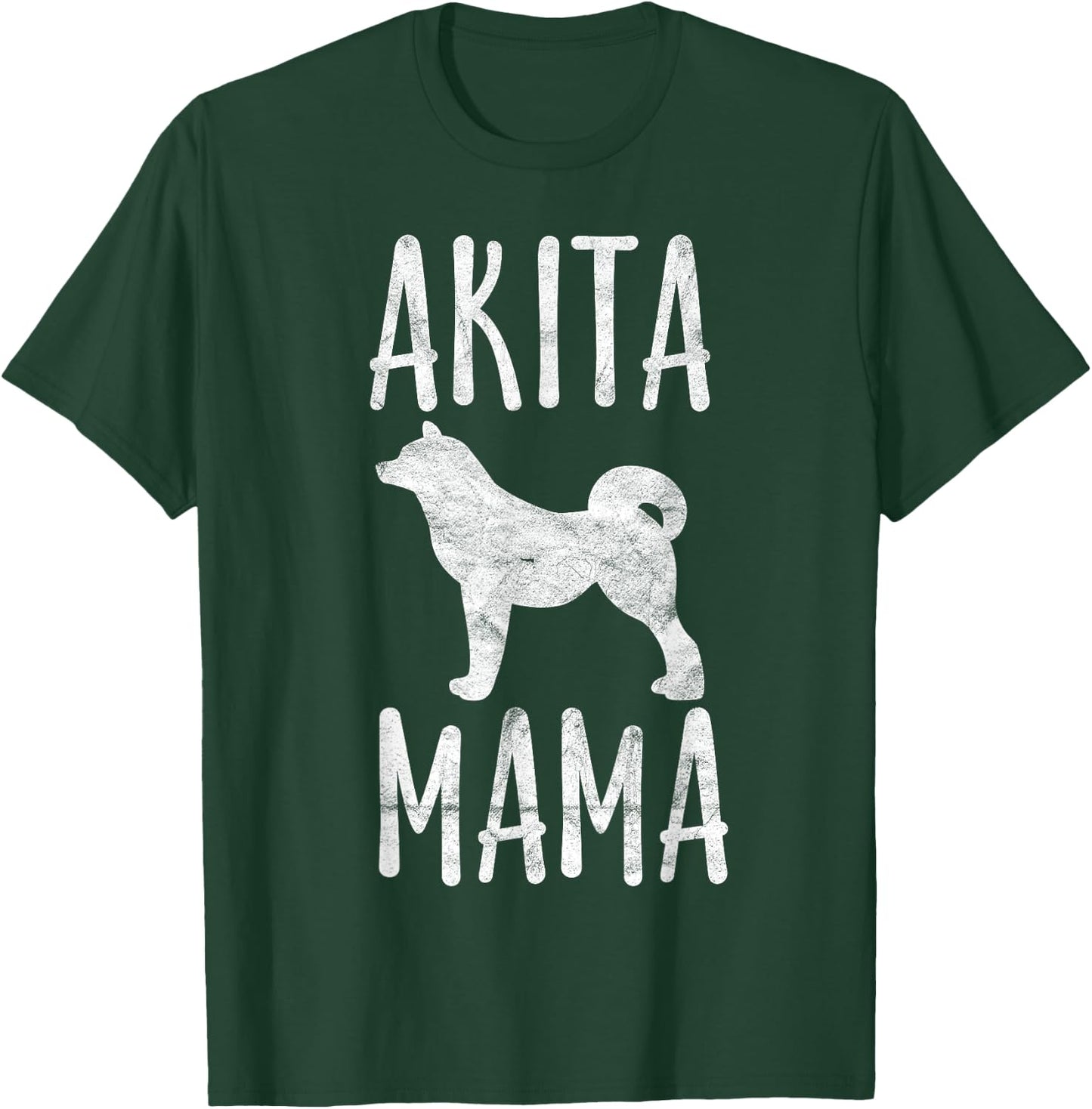 Vintage Akita Mama Gift Akita Mom Pet Dog Owner Mother T-Shirt - T-Shirt | Forest