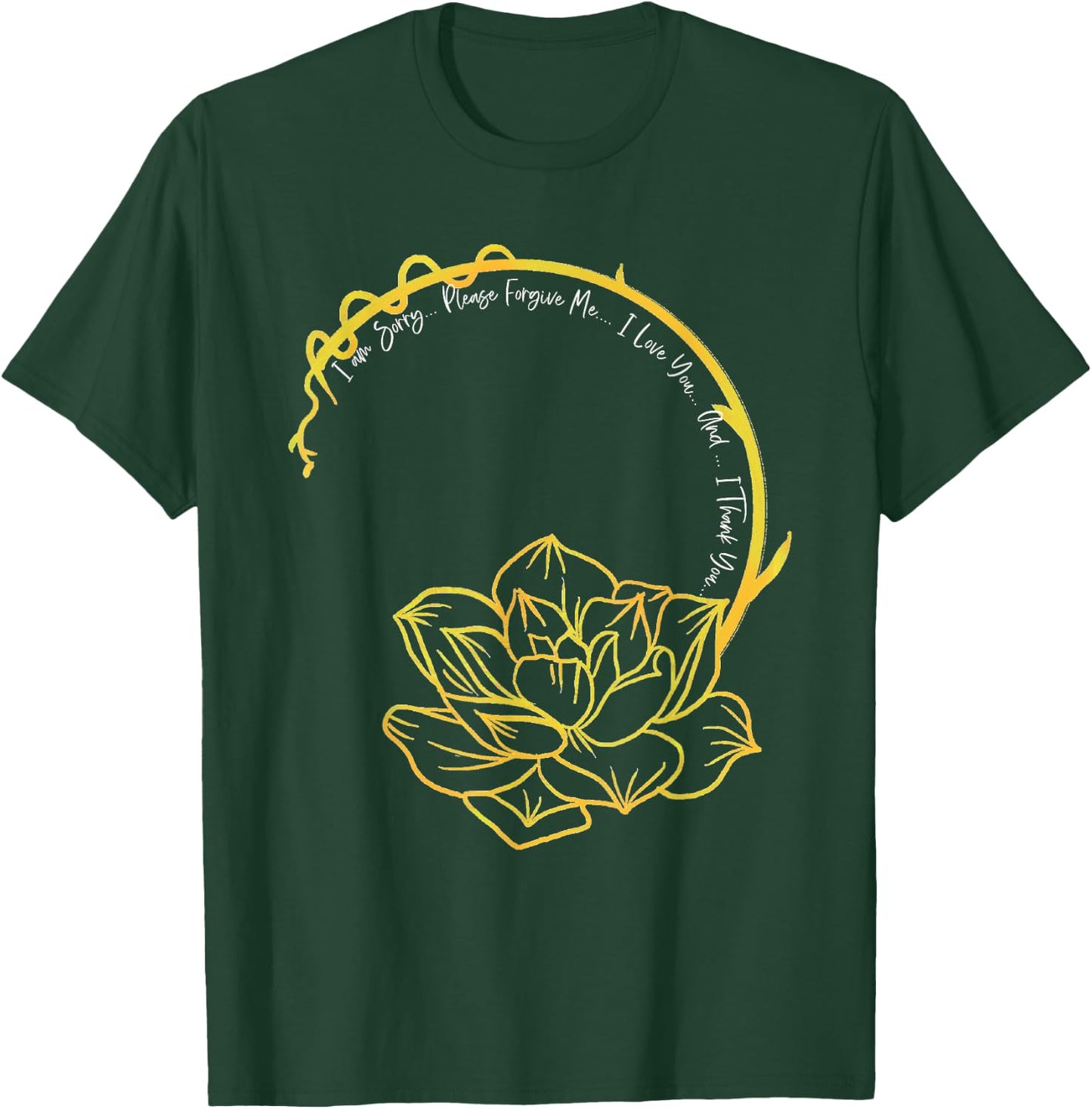 Ho'oponopono Mantra Shirt, Hawaiian Prayer, Meditation T-Shirt - T-Shirt | Forest