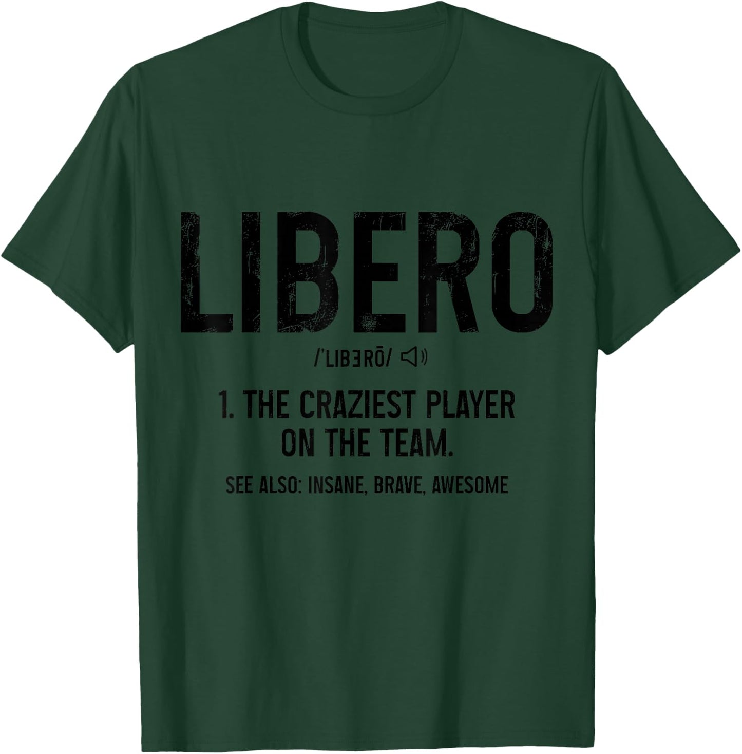 Volleyball Libero Definition Vintage Beach Volleyball Player T-Shirt - T-Shirt | Forest